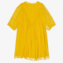Chloé-Teen Girls Yellow Silk Chiffon Dress | Childrensalon Outlet