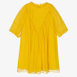 Chloé-Teen Girls Yellow Silk Chiffon Dress | Childrensalon Outlet