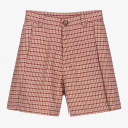 Chloé-Teen Pink Tweed Check Shorts | Childrensalon Outlet