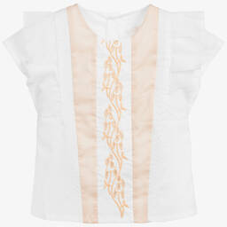 Chloé-White & Pink Cotton Blouse | Childrensalon Outlet