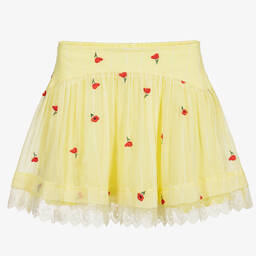 Chloé-Yellow Poppy Silk Logo Skirt | Childrensalon Outlet