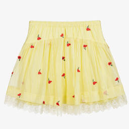 Chloé-Yellow Poppy Silk Logo Skirt | Childrensalon Outlet