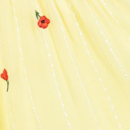 Chloé-Yellow Poppy Silk Logo Skirt | Childrensalon Outlet