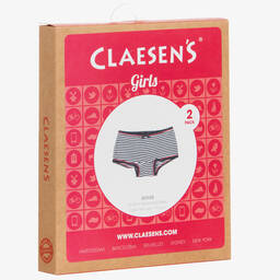  كلايسنز-سروال داخلي قطن جيرسي لون كحلي و أبيض للبنات (عدد 2) | Childrensalon Outlet