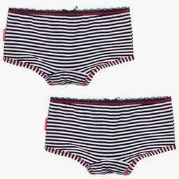  كلايسنز-سروال داخلي قطن جيرسي لون كحلي و أبيض للبنات (عدد 2) | Childrensalon Outlet