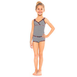 Claesen's-Girls Blue & White Cotton Vest | Childrensalon Outlet