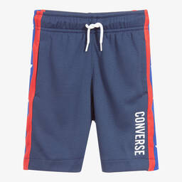 Converse-Boys Blue Logo Shorts | Childrensalon Outlet