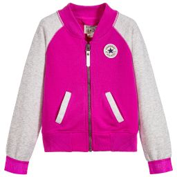 Converse-Girls Pink College Jacket | Childrensalon Outlet