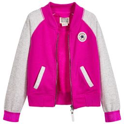Converse-Girls Pink College Jacket | Childrensalon Outlet