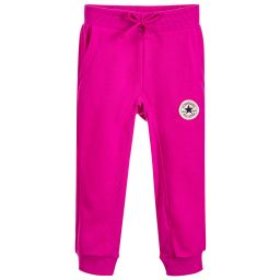 Converse-Girls Pink Cropped Joggers | Childrensalon Outlet