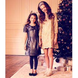 Country Kids-Черные колготки без стопы с блестками | Childrensalon Outlet