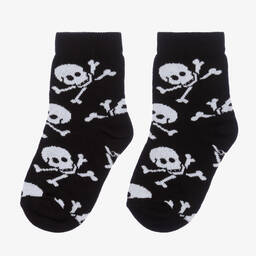 كونتري كيدز-Boys Black Cotton Pirate Socks | Childrensalon Outlet