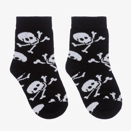 كونتري كيدز-Boys Black Cotton Pirate Socks | Childrensalon Outlet