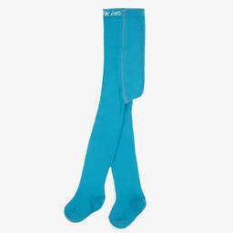 Country Kids-Girls Blue Cotton Knitted Tights | Childrensalon Outlet