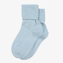 Country Kids-Pale Blue Cotton Ankle Socks | Childrensalon Outlet