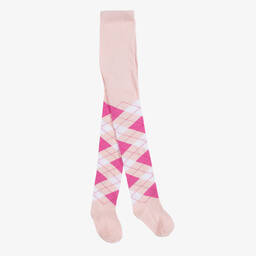 Country Kids-Pink Argyle Cotton Tights | Childrensalon Outlet