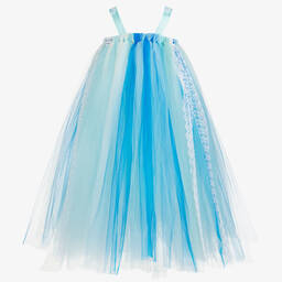 داينتي ديزي-فستان تول و ساتان لون أزرق | Childrensalon Outlet