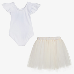 Dainty Dizzy-White & Ivory Tutu Gift Set | Childrensalon Outlet