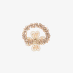 David Charles-Girls Beige Blossom Hair Tie | Childrensalon Outlet