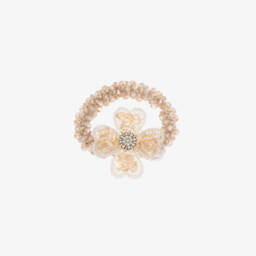 David Charles-Girls Beige Blossom Hair Tie | Childrensalon Outlet
