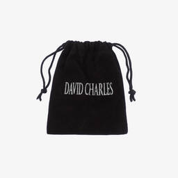 David Charles-Girls Black Diamanté Bow Scrunchie (4.5cm) | Childrensalon Outlet