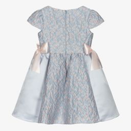 David Charles-Голубое платье из парчи для девочек | Childrensalon Outlet