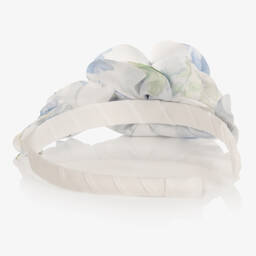David Charles-Girls Blue Floral Print Hairband | Childrensalon Outlet