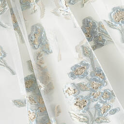 David Charles-Girls Blue Organza Brocade Dress | Childrensalon Outlet