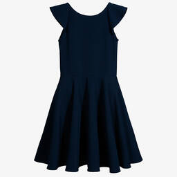 David Charles Girls Blue Ruffle Dress