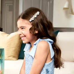 David Charles-مشبك شعر أزرق أنيق للبنات | Childrensalon Outlet