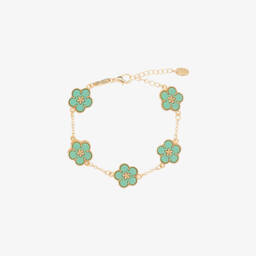 David Charles-Girls Emerald Blossom Gold Bracelet | Childrensalon Outlet