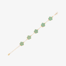 David Charles-Girls Emerald Blossom Gold Bracelet | Childrensalon Outlet