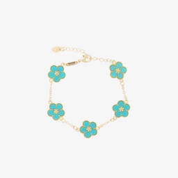 David Charles-Girls Floral Charm Gold Bracelet | Childrensalon Outlet