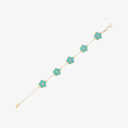 David Charles-Girls Floral Charm Gold Bracelet | Childrensalon Outlet