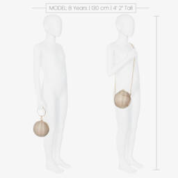 David Charles-حقيبة كروية ذهبية براقة للبنات | Childrensalon Outlet