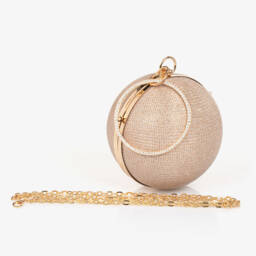 David Charles-حقيبة كروية ذهبية براقة للبنات | Childrensalon Outlet