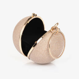 David Charles-حقيبة كروية ذهبية براقة للبنات | Childrensalon Outlet