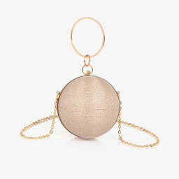 David Charles-حقيبة كروية ذهبية براقة للبنات | Childrensalon Outlet