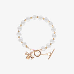 David Charles-Браслет с жемчужинами и золотистой пчелой для девочек | Childrensalon Outlet