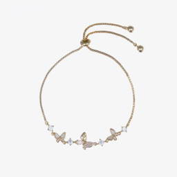 David Charles-Girls Gold Charm Butterfly Bracelet | Childrensalon Outlet