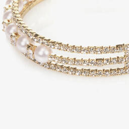 David Charles-Золотистый браслет со стразами и жемчужинами | Childrensalon Outlet