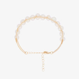 David Charles-Girls Gold & Faux Pearl Bangle | Childrensalon Outlet