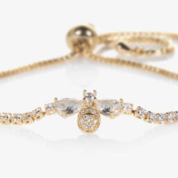 ديفيد تشارلز-أسوارة مزينة بديامنتي لون ذهبي للبنات | Childrensalon Outlet