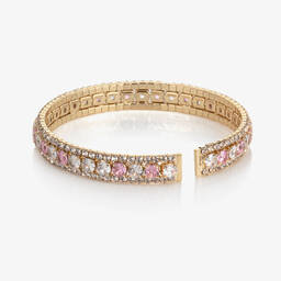David Charles-Золотистый браслет с розовыми кристаллами | Childrensalon Outlet