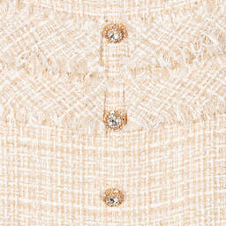 David Charles-Girls Gold Sleeveless Tweed Dress | Childrensalon Outlet