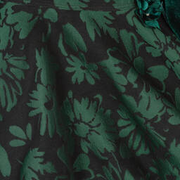 David Charles-فستان بروكاد مزيج قطن مخمل لون أخضر | Childrensalon Outlet