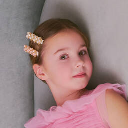 David Charles-Girls Ivory Faux Pearl Hair Clip (8cm) | Childrensalon Outlet