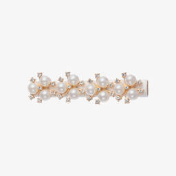 David Charles-Girls Ivory Faux Pearl Hair Clip (8cm) | Childrensalon Outlet