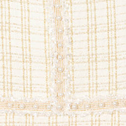  ديفيد تشارلز-فستان تويد لون عاجي وذهبي | Childrensalon Outlet