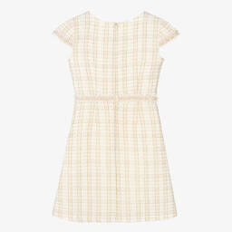  ديفيد تشارلز-فستان تويد لون عاجي وذهبي | Childrensalon Outlet